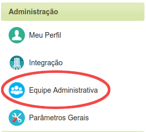 Menu Administração