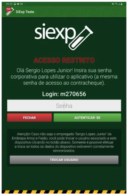 Autenticação do usuário.